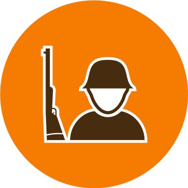 askeri kişi vektör illüstrasyonu, basit simge