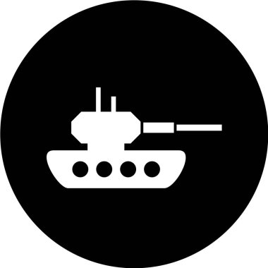 Vektör illüstrasyonu, tank simgesi, savaş konsepti 