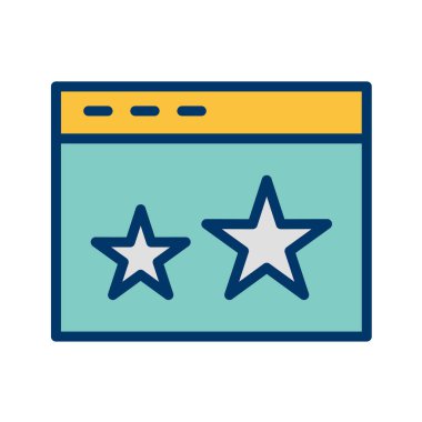 Yıldızlı web sitesi rozeti, vektör illüstrasyonu, kopyalama alanı