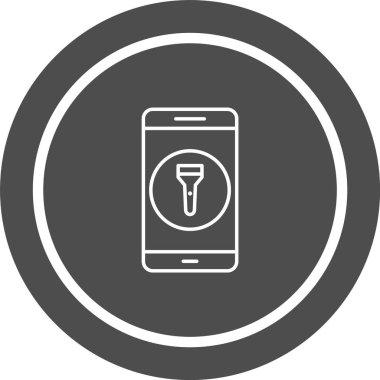 Moda Biçimli Flash Işık Mobil Uygulama Simgesi İzole Arkaplan