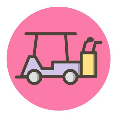 Golf arabası ikon vektör illüstrasyonu