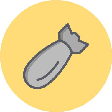 Basit bir ikon, düşen bombanın vektör çizimi 