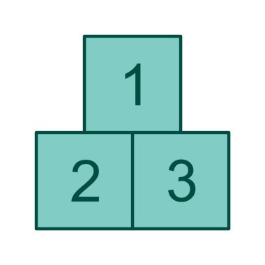 Moda Biçimli 123 Küp Simgesi İzole Arkaplan      