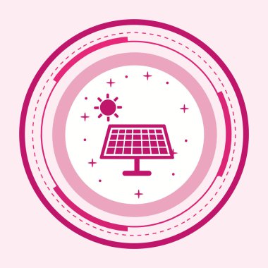Güneş Enerjisi Simgesi Moda Biçiminde İzole Arka Gruplandırılmış