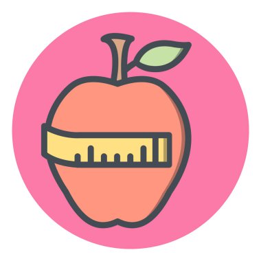 Moda Biçimli Diyet Simgesi İzole Arkaplan