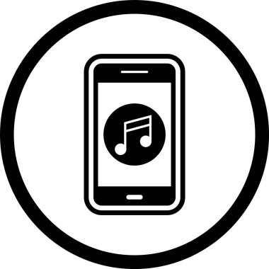  Mobil Müzik Uygulaması Simgesi Moda Biçimli İzole Arkaplan