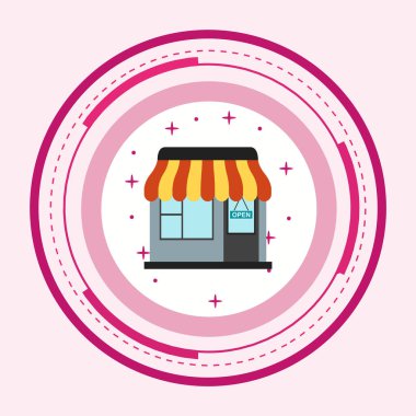 Dükkan Simgesi Moda Biçimli Ayrı Arka Gruplandırılmış