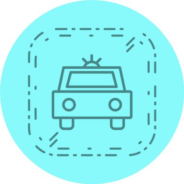 Araba tabelası simgesi. Taksi sembolü. vektör illüstrasyonu