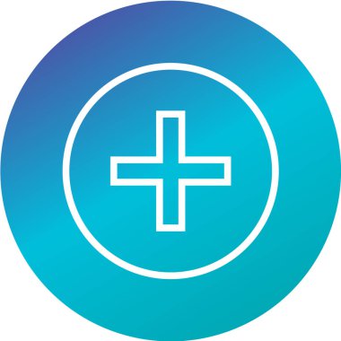 Artı işaret simgesi. Tıbbi düğmenin sembolü. vektör