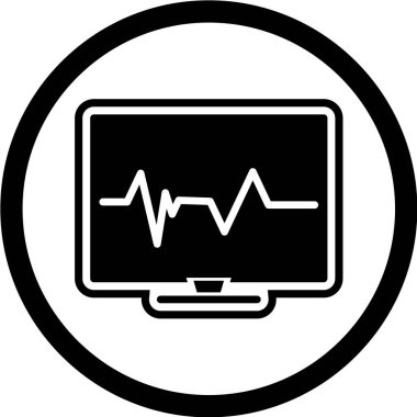 Kalp atışı nabzı, tıbbi ikon, vektör illüstrasyonu 