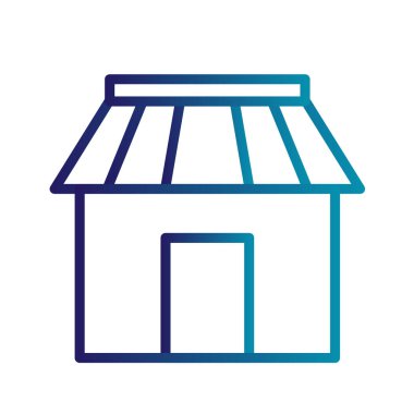 Beyaz arka planda izole edilmiş siyah bir dükkan simgesi. süpermarket sembolü vektör illüstrasyonu.