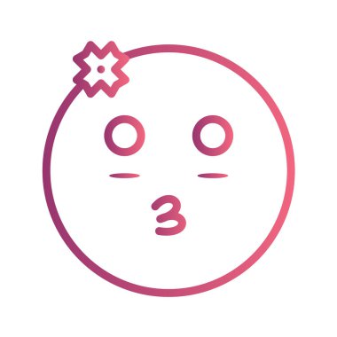 Moda Biçimli Emoji Simgesi İzole Arkaplan 