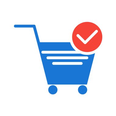 Alışveriş arabası simgesi, vektör illüstrasyonu