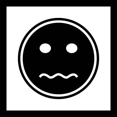 Gergin Emoji Simgesi Moda Tarzı İzole Arkaplan 