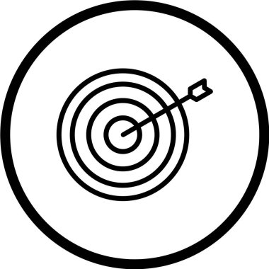 Siyah arkaplanda vektör hedef simgesi 