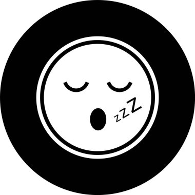 Uyku Emoji Simgesi Moda Tarzı İzole Arkaplan           