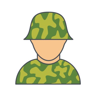 Miğferli asker, vektör çizimi.