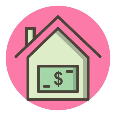 Moda Biçimli Ev Fiyat Simgesi Ayrı Arkaplan