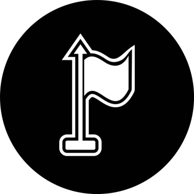  Eğilim biçimi izole edilmiş arkaplanda bayrak simgesi