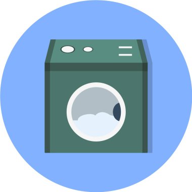 Çamaşır makinesi simgesi düz renkli. vektör illüstrasyonu