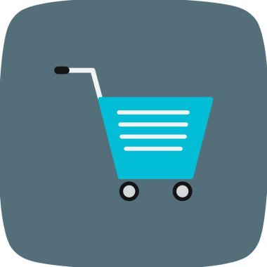 Alışveriş arabası simgesi, vektör illüstrasyonu