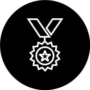 Beyaz arkaplanda madalya simgesi