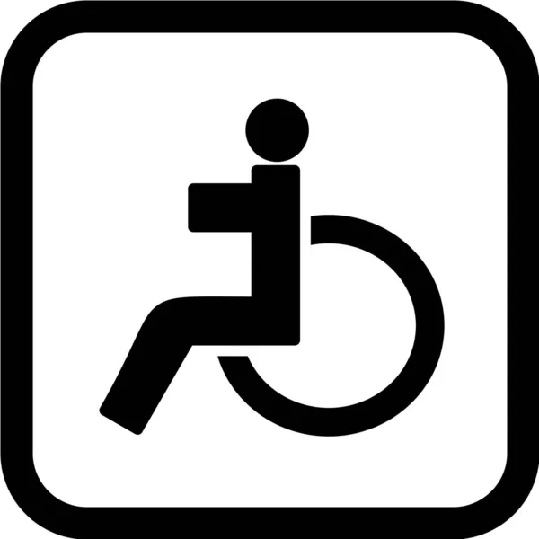 Disabled Person Icon Vector Illustration — Stock Vector