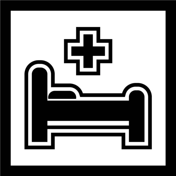 Icône Lit Hôpital Illustration Vectorielle — Image vectorielle