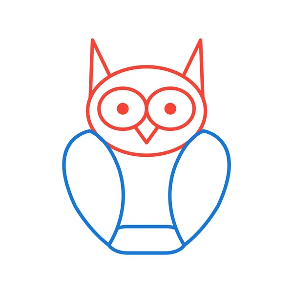 Graduate Owl Εικονίδιο Μοντέρνο Στυλ Απομονωμένο Φόντο — Διανυσματικό Αρχείο