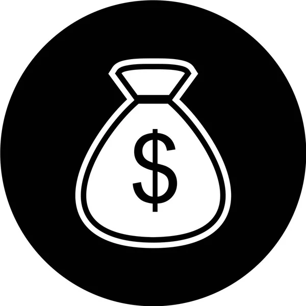 Illustration Signe Dollar Icône Noire Sur Fond Blanc — Image vectorielle