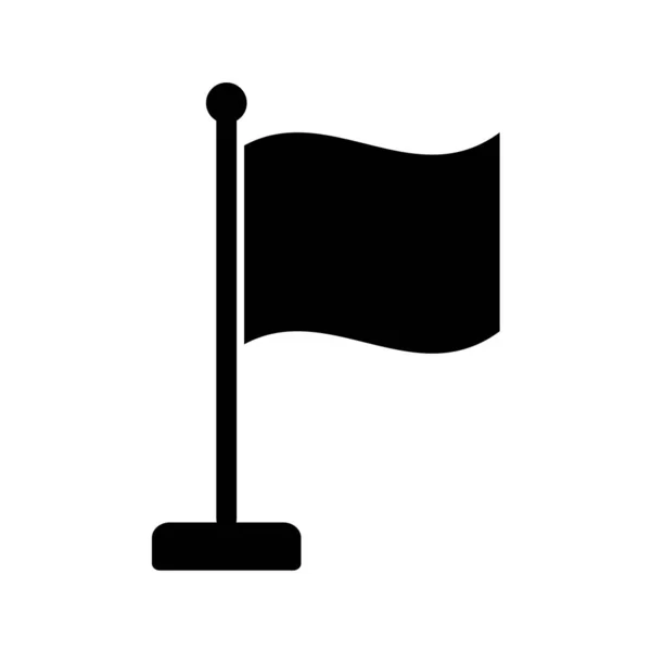 Icono Bandera Estilo Negro Aislado Sobre Fondo Blanco Símbolo Golf — Vector de stock