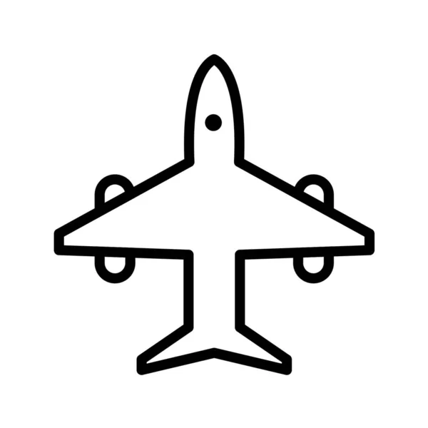 Ilustración Vectorial Blanco Negro Del Icono Del Avión — Archivo Imágenes Vectoriales