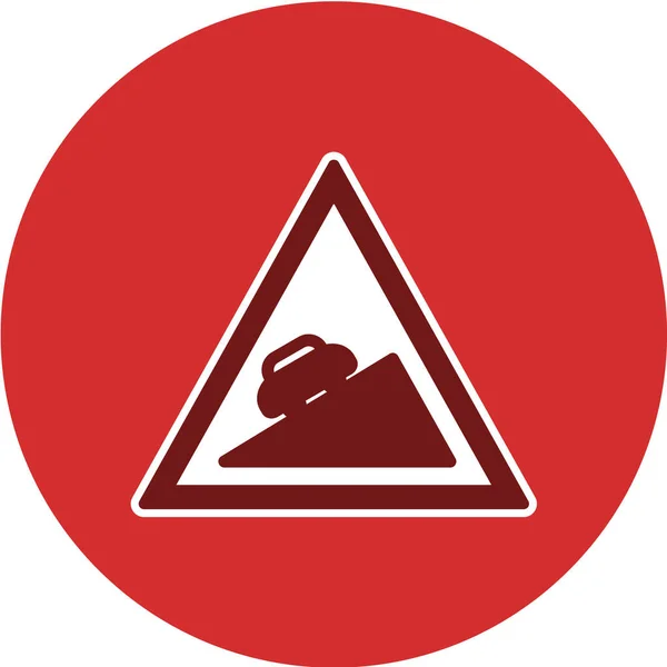 Road Signs Glyph Circle — ストックベクタ