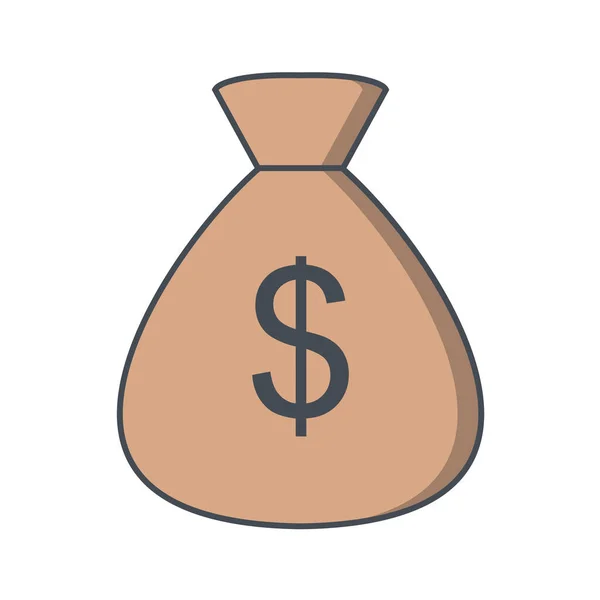 Τσάντα Εικονίδιο Χρήματα Διανυσματική Απεικόνιση Σχεδιασμό — Διανυσματικό Αρχείο