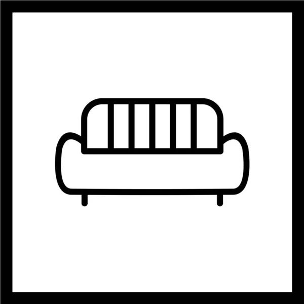 Simple Icon Vector Illustration Sofa — Stock Vector