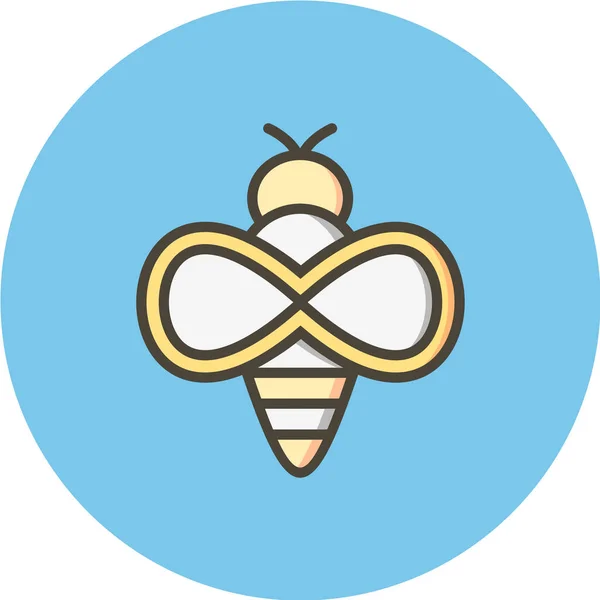 Bee Web Icon Vector Illustration — Stock Vector