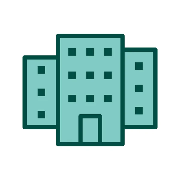 Icono Edificio Estilo Moda Aislado Fondo — Vector de stock