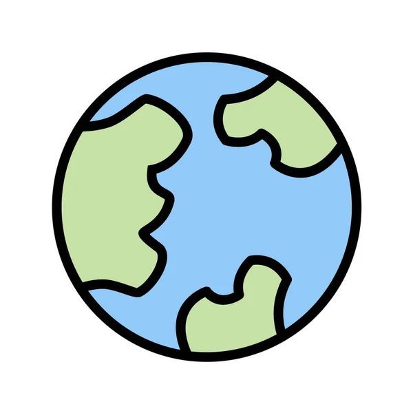 Föld Bolygó Ikon Rajzfilm Illusztráció Földgömb Vektor Ikonok Web — Stock Vector