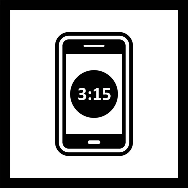 Icône Application Mobile Affichage Temps Dans Style Mode Fond Isolé — Image vectorielle