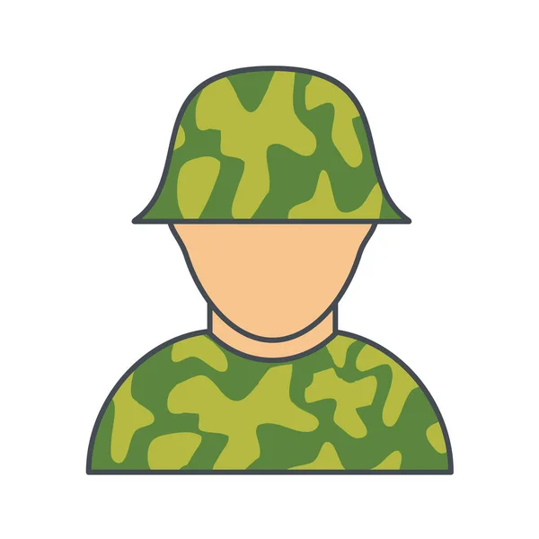 头戴头盔的士兵 矢量图解 — 图库矢量图片