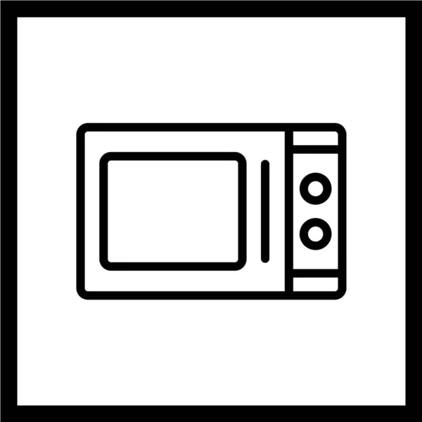 Ilustración Vectorial Del Horno Microondas Icono Simple — Vector de stock