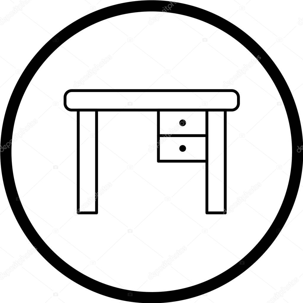 Desk vector illustration, simple icon