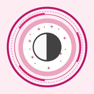 Metin için alanı olan pembe ve beyaz yuvarlak çerçevenin vektör çizimi