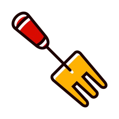 Bahçe Çatalı Simgesi Moda Tarzı İzole Arkaplan