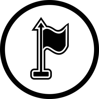  Eğilim biçimi izole edilmiş arkaplanda bayrak simgesi