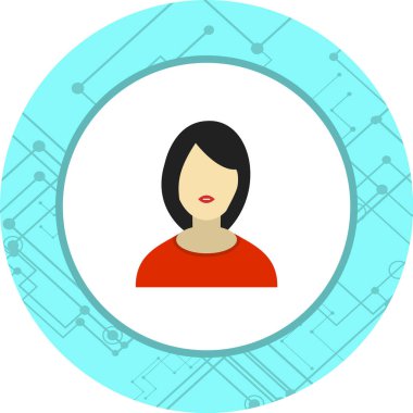 Moda Tarzı Tarzında İzole Edilmiş Kadın Avatar Simgesi