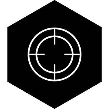 vektör hedef simgesi siyah arkaplanda izole edildi