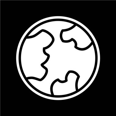 Siyah şekilli, beyaz arkaplanda izole edilmiş bir gezegen ikonu. hamilelik sembolü çizimi.