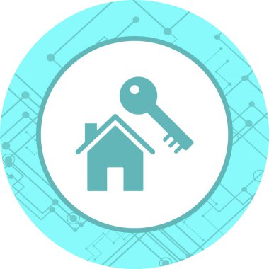 Moda Biçiminde Ev Anahtarı Simgesi Ayrı Arka Gruplandırılmış