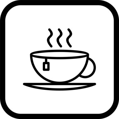 Moda Biçimli Çay Simgesi İzole Arkaplan